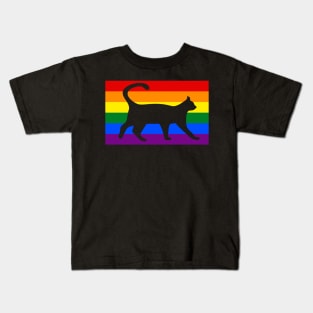 Gay Pride Cat LGBT Cats Pile Cute Anime Rainbow Kids T-Shirt